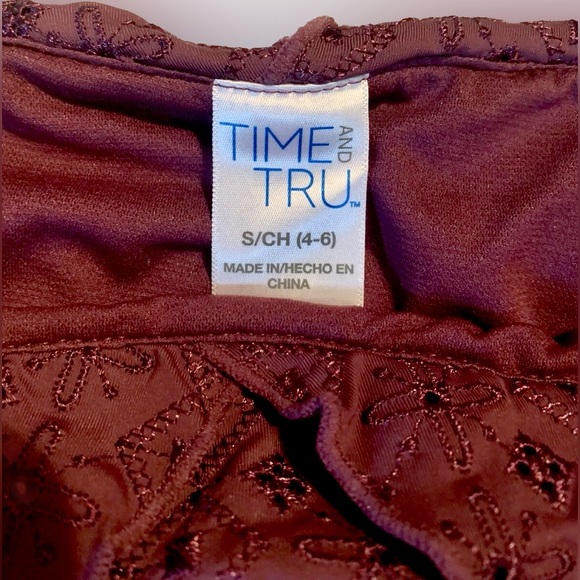 🆕 TIME AND TRU Women’s S 4-6 Eyelet Ruffle SWIMSUIT BIKINI BOTTOM NEW NWT Small - Picture 3 of 4